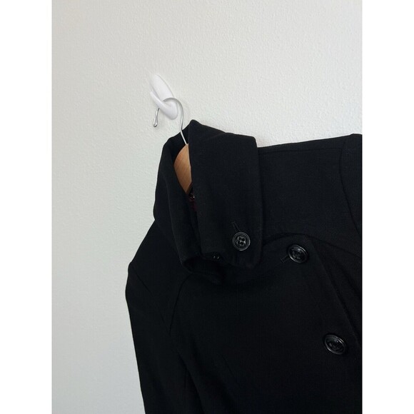 Marcs Black Wool Blend High Collar Military Style Peplum Back Jacket Size 4 - Picture 2 of 11